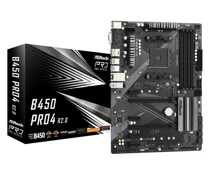 ASRock B450 PRO4 R2.0 AMD B450 Socket AM4 ATX