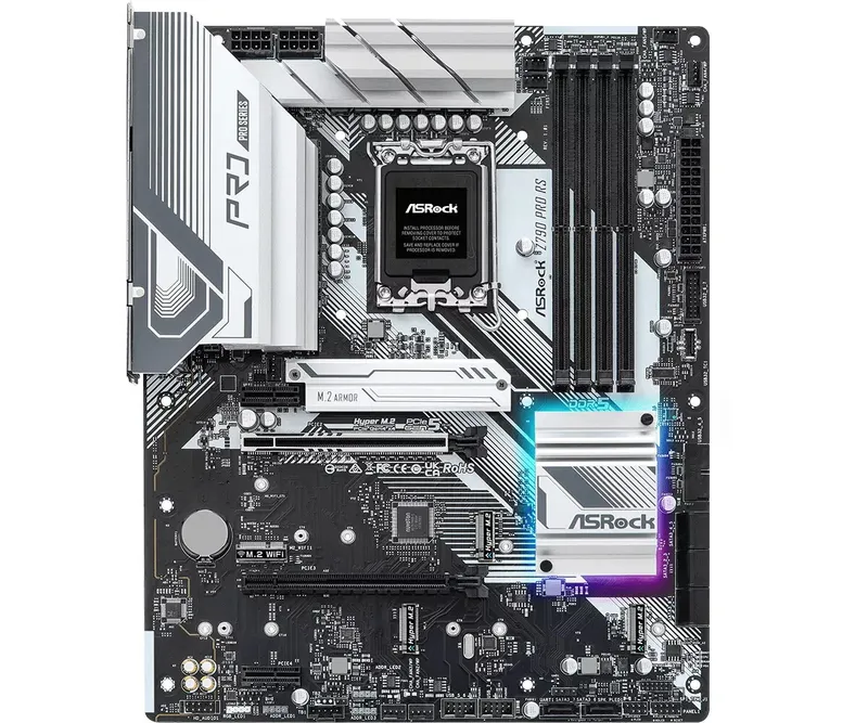 ASRock Z790 Pro RS — Intel Z790, LGA 1700, ATX, DDR5, 4 DIMM, 128GB, 2.5Gb LAN