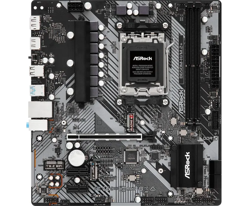 ASRock B650M-H/M.2+ AM5 AMD B650 2x DDR5 1x HDMI 2.1 1x DisplayPort 1.4 mATX