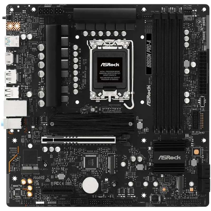 ASRock B860M Pro-A micro ATX — Intel B860, LGA 1851, DDR5, 4 DIMM, 256 GB, 2.5Gb Ethernet