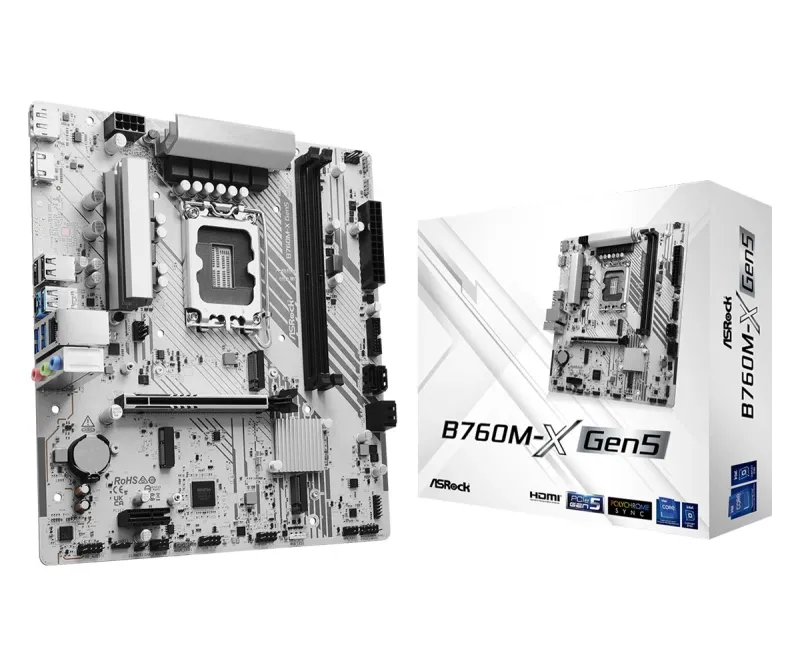 ASRock B760M-X GEN5 mATX LGA1700, 2× DDR5, DisplayPort & HDMI