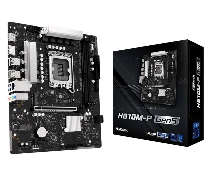 ASRock H810M-P GEN5 — H810 mikro-ATX, LGA 1700, DDR5