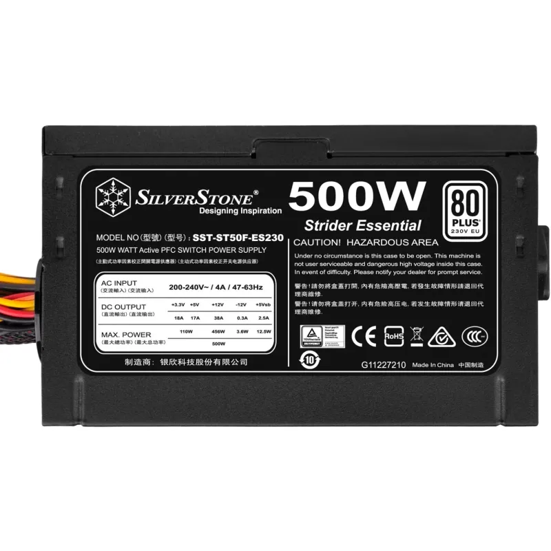 SilverStone 500W ST50F-ES230 24-pin ne alumīnijs