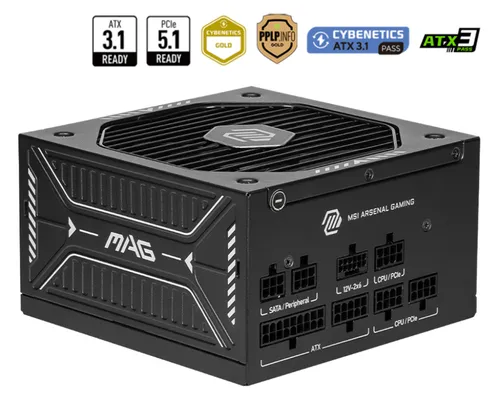 MSI MAG A750GLS PCIE5 750 W 24-pin ATX Black