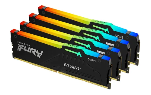 Kingston Technology 128GB FURY Beast RGB 4 x 32 GB 5200 MT/s 288-pin DIMM