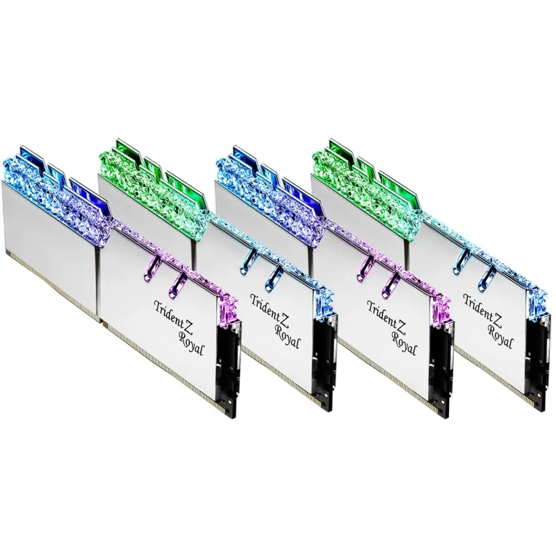 G.Skill Trident Z Royal 64 GB (4x 16 GB) DDR4-3600 CL16 Quad-Kit, sudraba, F4-3600C16Q-64GTRSC, Intel XMP