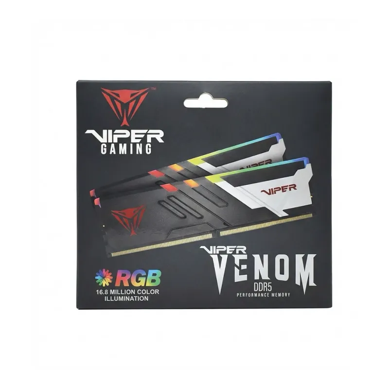 PATRIOT DIMM 16 GB DDR5-6000 (schwarz, PVVR516G60C30, VIPER VENOM RGB, INTEL XMP)