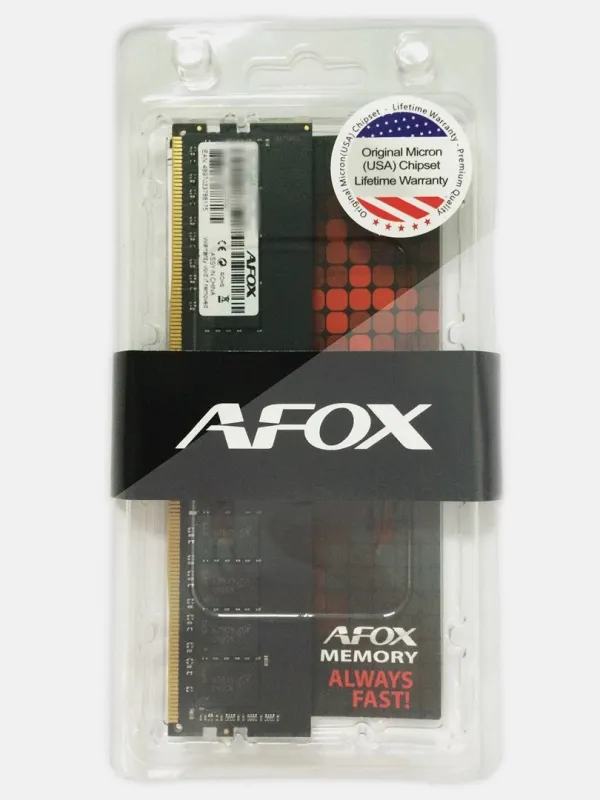 AFOX AFLD44EN1P 4GB DDR4 2400MHz PC4-19200 Non-ECC Unbuffered CL17 1.2V Desktop RAM Module