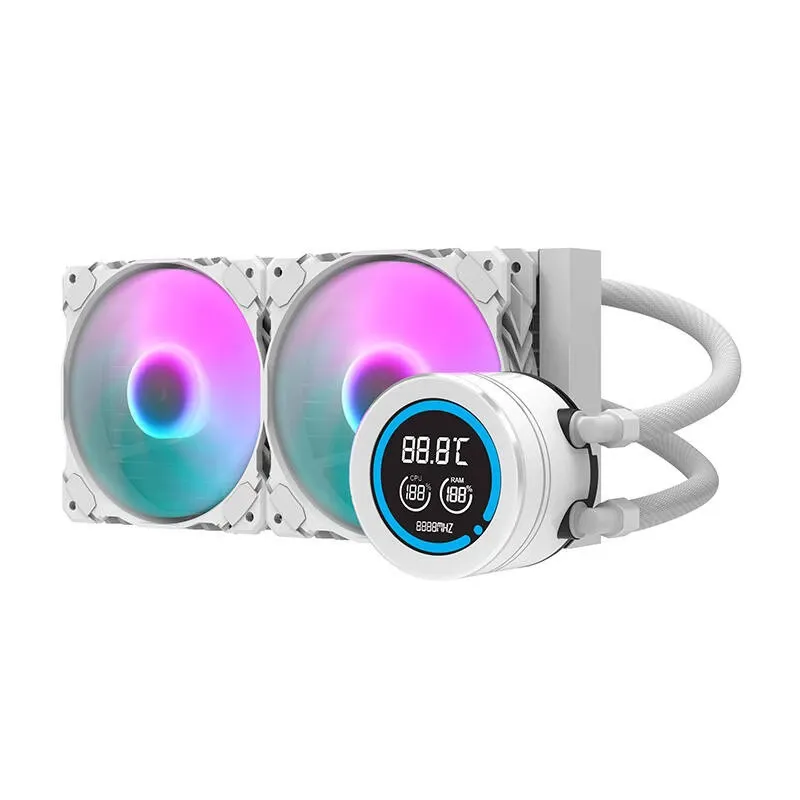 DARKFLASH DN-D240 WHITE 240mm All-in-One Liquid CPU Cooler with ARGB Lighting, White
