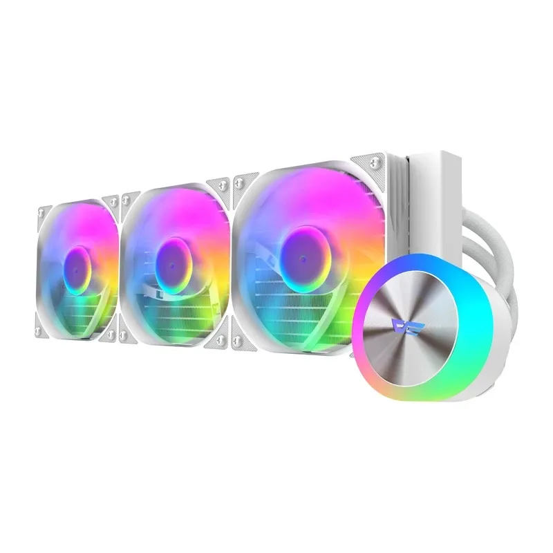 DARKFLASH DG360 CPU Cooler (White) - 360mm AIO Liquid Cooler with ARGB