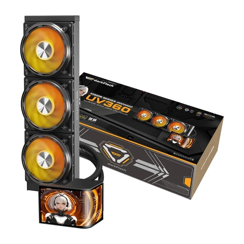 DARKFLASH UV360 CPU Cooler (Black) - 360mm AIO Liquid Cooler ar ARGB