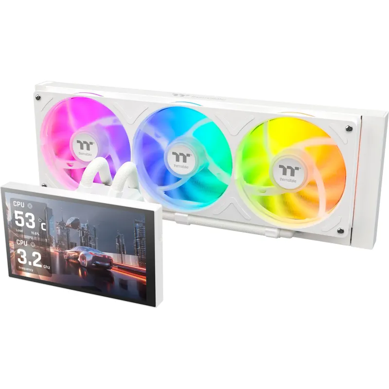 Thermaltake ST360 Ultra Snow White 360mm All-in-One Liquid Cooler with 2.1 inch IPS LCD Display