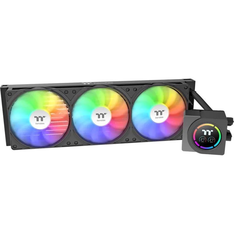 Thermaltake LB360-S ARGB (Gunmetal) All-in-One Liquid Cooler, 360mm Radiator, 3x 120mm Fans, 2.1 inch IPS LCD Display