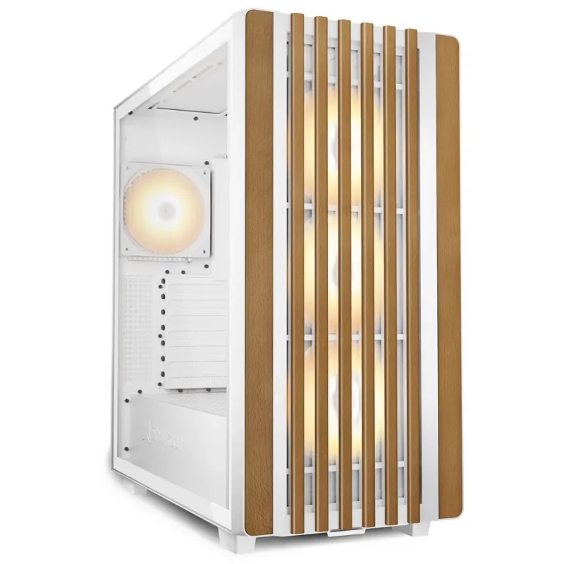Sharkoon REBEL C70G RGB Full Tower White, Wood