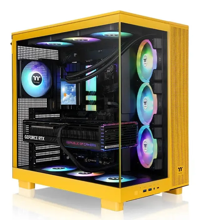 Thermaltake View 380 XL TG ARGB Midi Tower Dzeltens