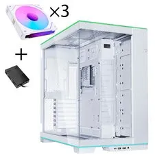LIAN LI O11 Dynamic EVO RGB Mid Tower ARGB Tempered Glass + 3x UNI FAN SL-INF Reverse Blade White