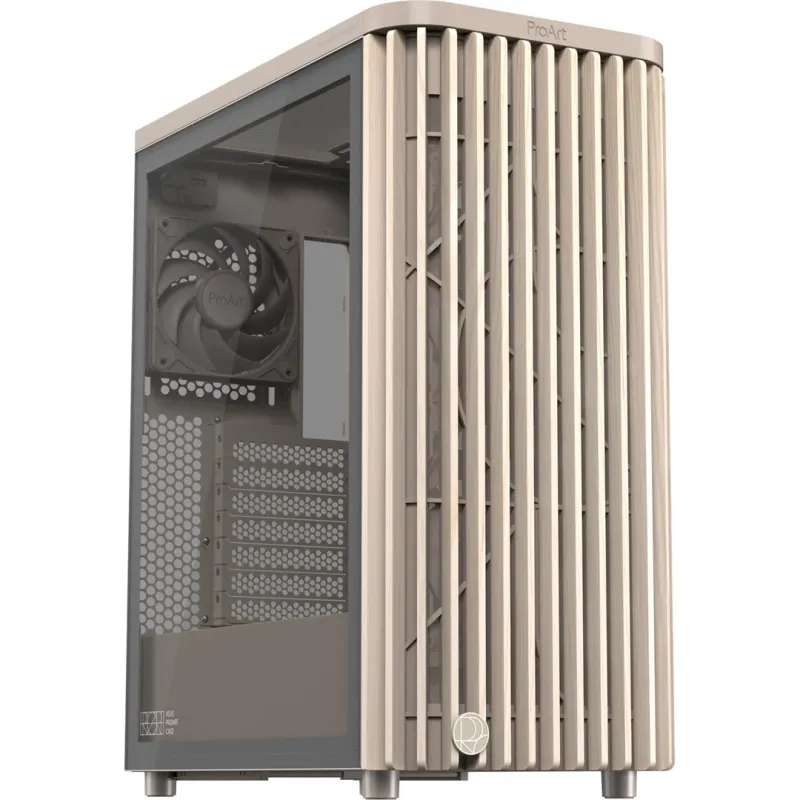 ASUS PROART PA401 WOOD TG PWM BEIGE — ATX, 503×225×412 mm, 2×3,5 collu/2×2,5 collu, GPU 315 mm