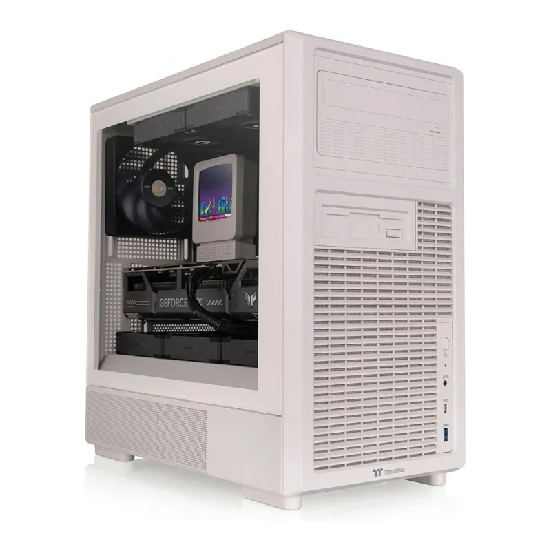 Thermaltake Retro 260 TG Beige — Micro-ATX PC Case, Tempered Glass, 2x 120mm Fans, USB-C, 280mm Radiator / 370mm GPU Support