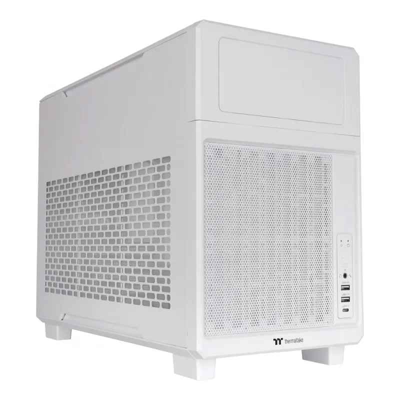 Thermaltake TR200 Snow White Micro-ATX PC Case CA-11L-00S6NN-00 (SPCC Steel, 360 mm AIO Support, 5.25 inch Bay, USB-C)