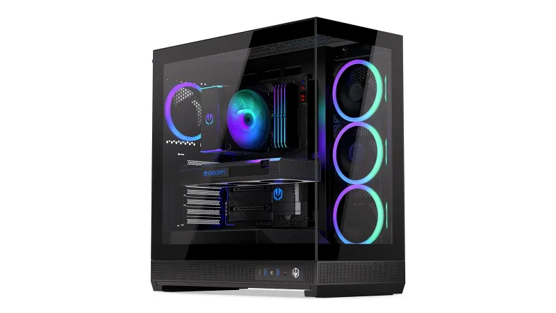 ENDORFY Fishtank 6000 Corona Mid-Tower PC Case - Black, Dual Tempered Glass, 4x ARGB Fans, USB-C, E-ATX
