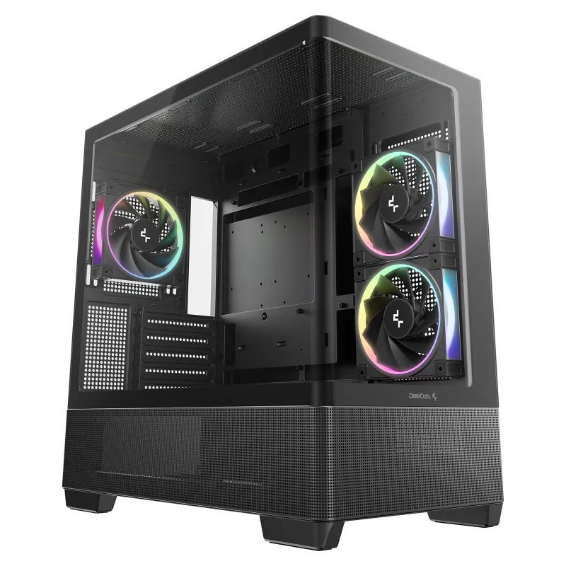 Deepcool CG380U Mid-Tower Case, Tempered Glass, 3x 120mm ARGB Fans, Black