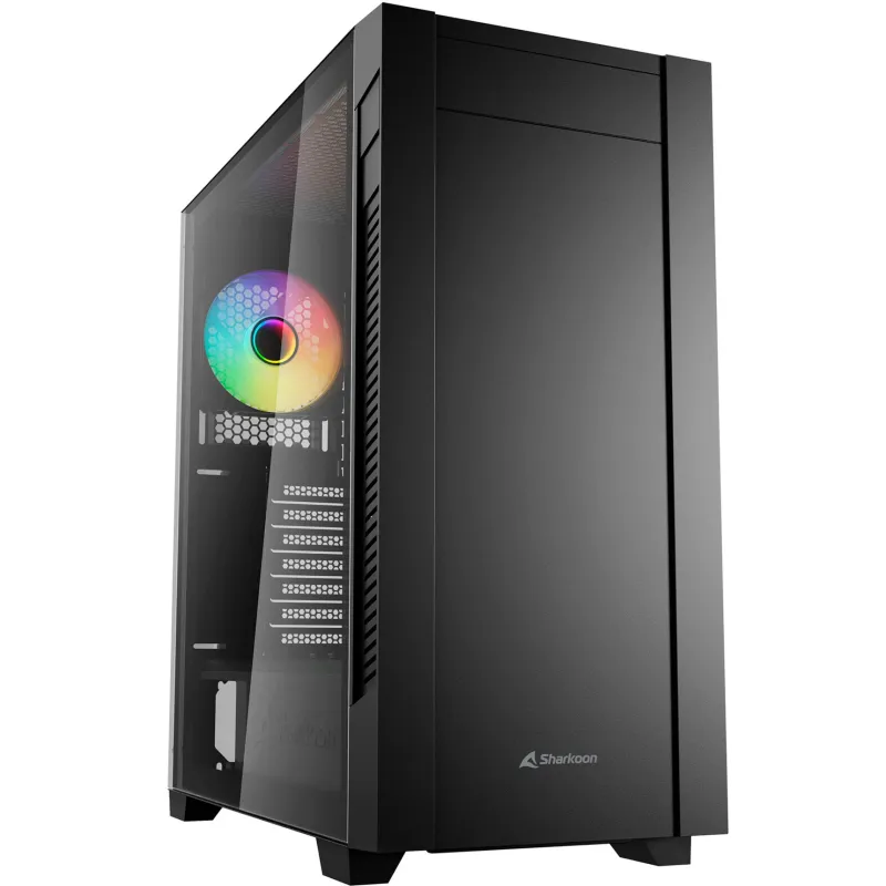 Sharkoon S25-W2 ARGB Black Tempered Glass Midi Tower Case (Model 2026)