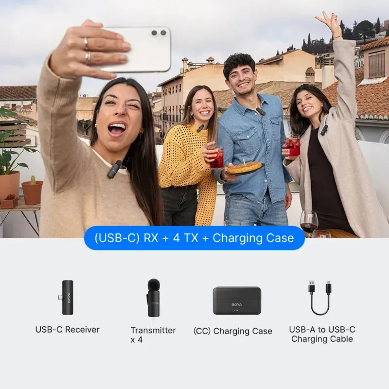 BOYA BY-V4U USB-C Wireless Lavalier Microphone