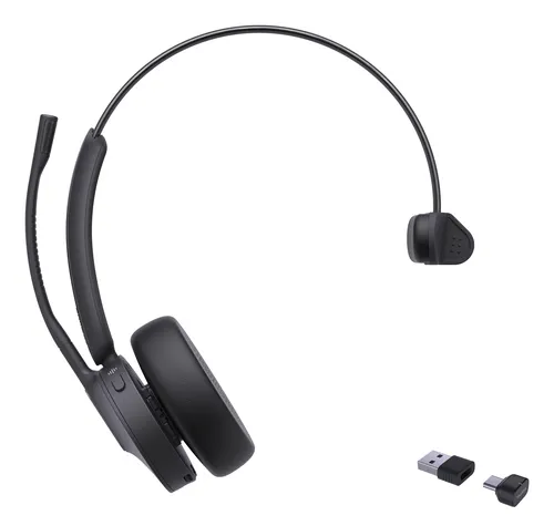Yealink BH70 Mono UC Wireless Head-band Office/Call center USB Type-C USB Type-A Bluetooth Black