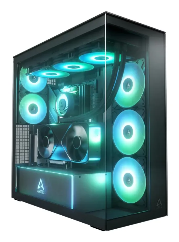 Arctic Xtender VG Black (Mirror Glass) Midi Tower