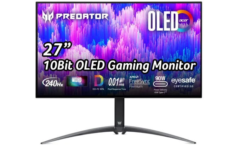 ACER X27U X1 computer monitor 67.3 cm (26.5") 2560 x 1440 pixels Wide Quad HD OLED Black