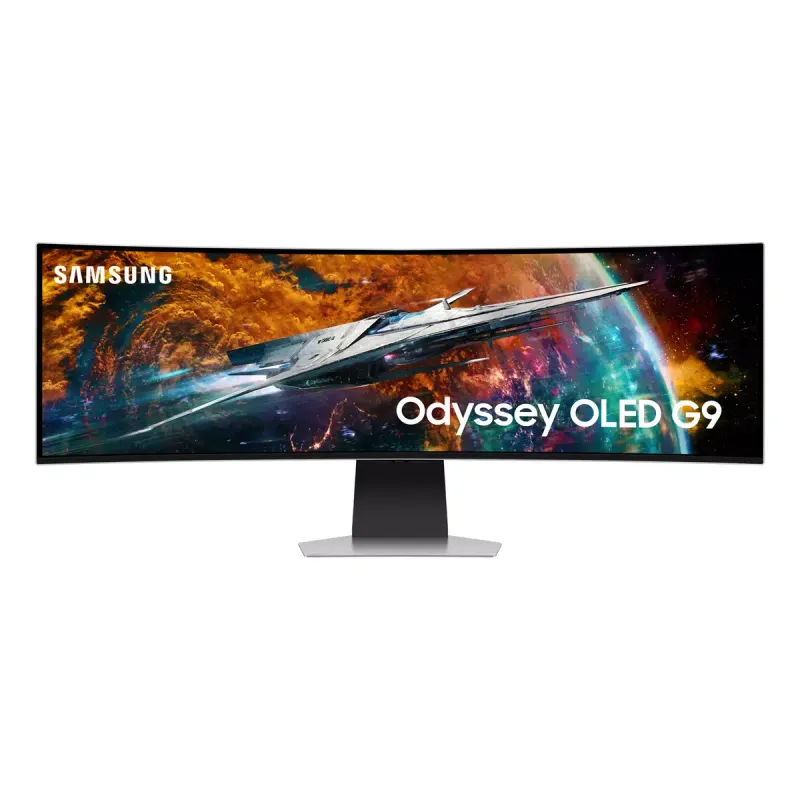 SAMSUNG G95SC computer monitor 124.5 cm (49") 5120 x 1440 pixels Dual QHD OLED Silver