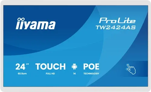 IIYAMA TW2424AS-W3P Signage Display Interactive flat panel 60.5 cm (23.8") LCD Wi-Fi 450 cd/m² Full HD White Touchscreen Built-