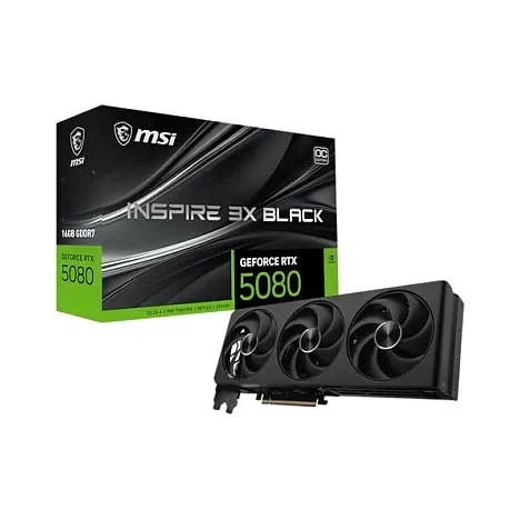 MSI GeForce RTX 5080 16G INSPIRE 3X OC BLACK NVIDIA 16 GB GDDR7