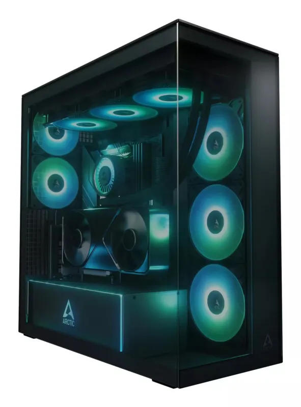 Arctic Xtender VG Black (Tinted Glass) Midi Tower