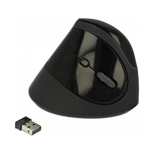 Delock 12599 Ergonomic Vertical Wireless Mouse, Right-Handed